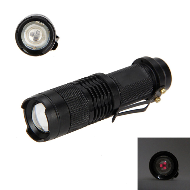 Mini IR Lamp Zoomable 5W 850nm LED Infrared Flashlight Night Vision AA Battery Hunting Torch-To Be Used with Night Vision Device