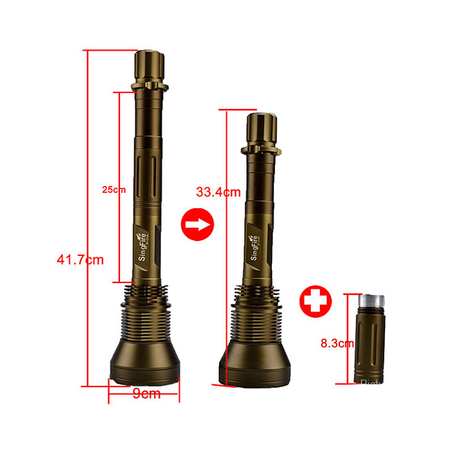 SingFire SF-210A LED Flashlight 12*Cree XM-L T6 / 5-mode / 9000LM / cool white / 4*26650