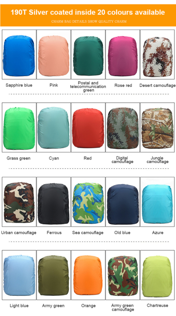 1Pc 15-100L Adjustable Backpack Rain Cover Portable Waterproof Outdoor Accessories Dustproof for Camping Hiking Climbing