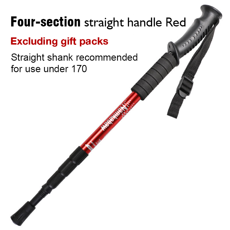 3 / 4 Section Outdoor Fold Trekking Stick for Hiking Camping Mountaineering Walking Stick Elderly Telescopic