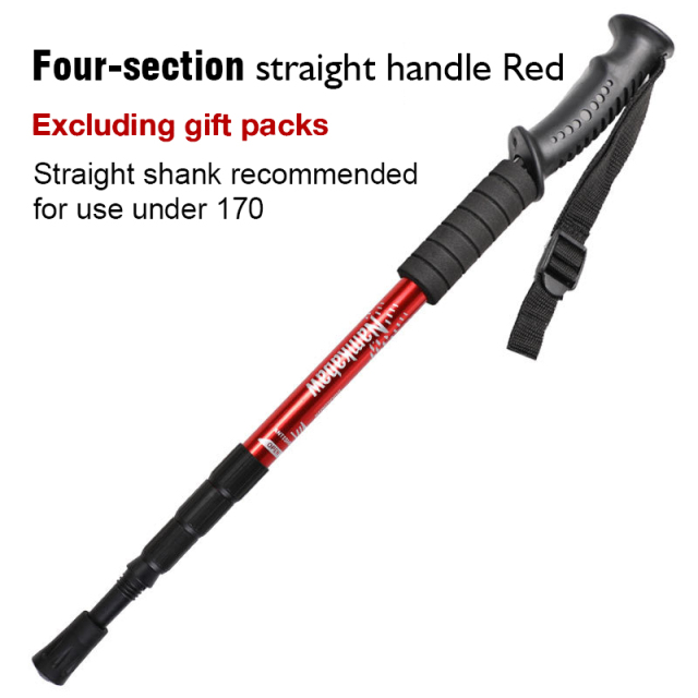 3 / 4 Section Outdoor Fold Trekking Stick for Hiking Camping Mountaineering Walking Stick Elderly Telescopic