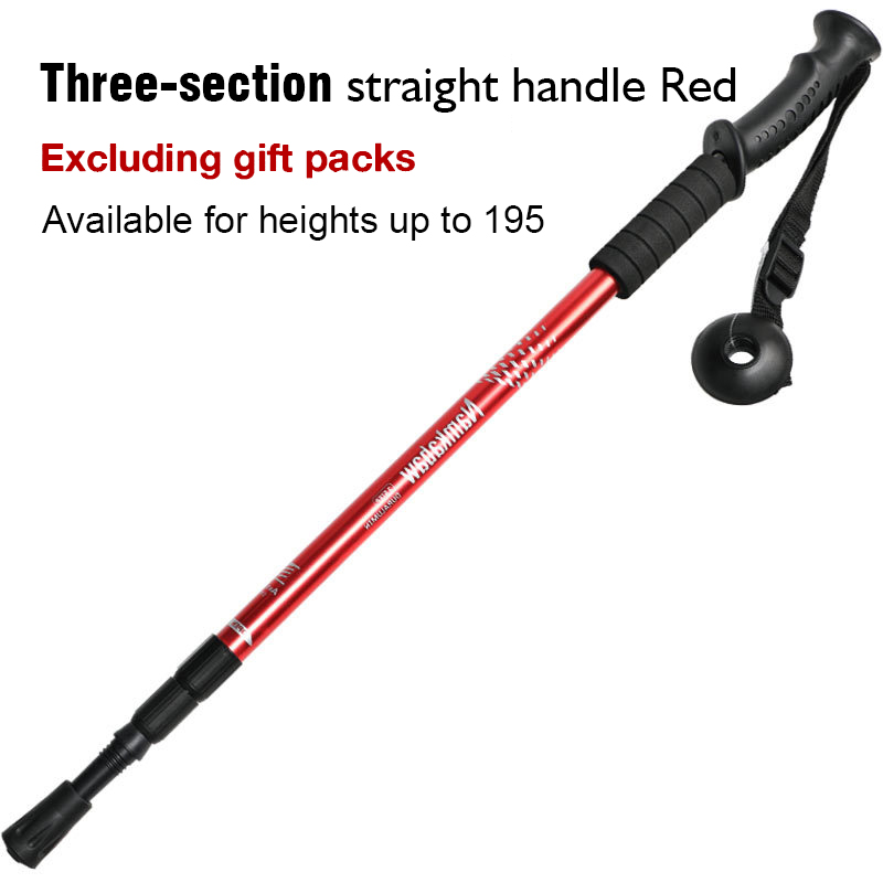 3 / 4 Section Outdoor Fold Trekking Stick for Hiking Camping Mountaineering Walking Stick Elderly Telescopic