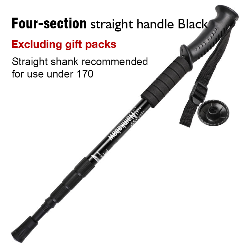 3 / 4 Section Outdoor Fold Trekking Stick for Hiking Camping Mountaineering Walking Stick Elderly Telescopic