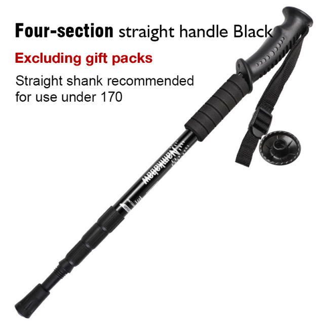 3 / 4 Section Outdoor Fold Trekking Stick for Hiking Camping Mountaineering Walking Stick Elderly Telescopic