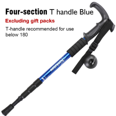 3 / 4 Section Outdoor Fold Trekking Stick for Hiking Camping Mountaineering Walking Stick Elderly Telescopic