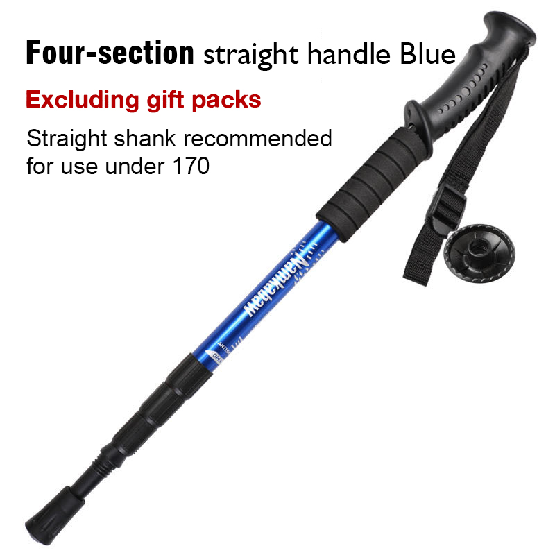 3 / 4 Section Outdoor Fold Trekking Stick for Hiking Camping Mountaineering Walking Stick Elderly Telescopic