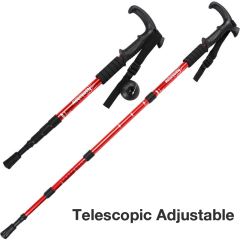 3 / 4 Section Outdoor Fold Trekking Stick for Hiking Camping Mountaineering Walking Stick Elderly Telescopic