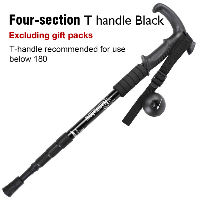 3 / 4 Section Outdoor Fold Trekking Stick for Hiking Camping Mountaineering Walking Stick Elderly Telescopic