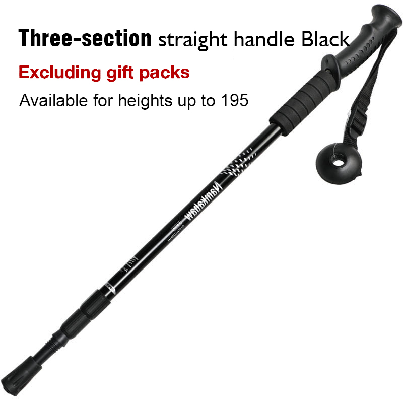 3 / 4 Section Outdoor Fold Trekking Stick for Hiking Camping Mountaineering Walking Stick Elderly Telescopic