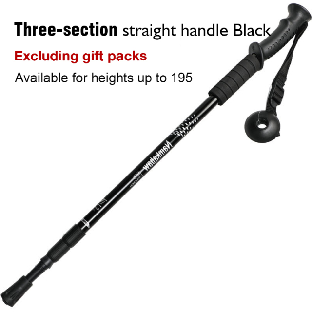 3 / 4 Section Outdoor Fold Trekking Stick for Hiking Camping Mountaineering Walking Stick Elderly Telescopic