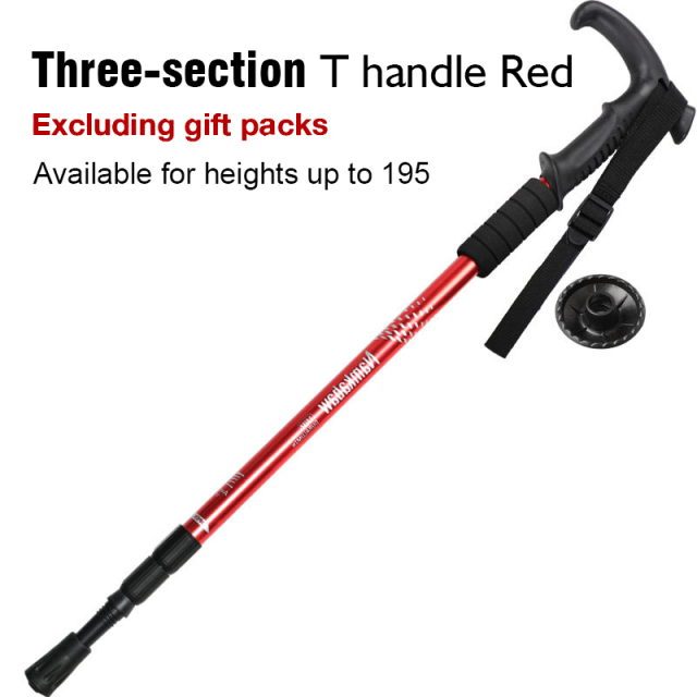 3 / 4 Section Outdoor Fold Trekking Stick for Hiking Camping Mountaineering Walking Stick Elderly Telescopic
