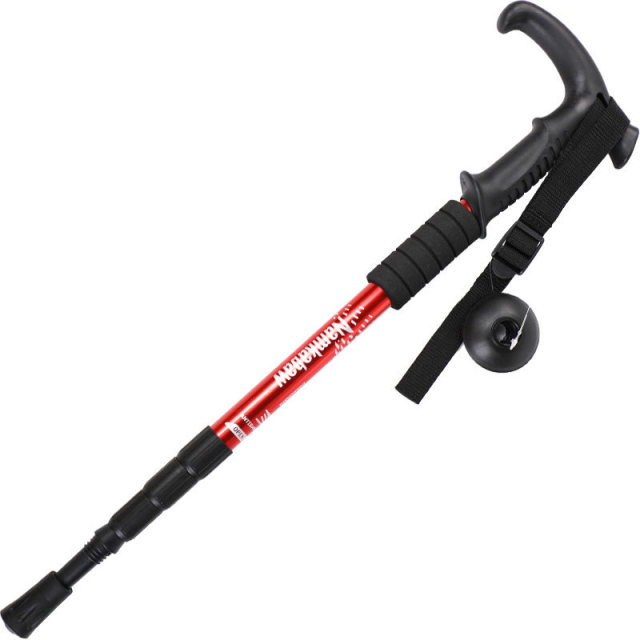 3 / 4 Section Outdoor Fold Trekking Stick for Hiking Camping Mountaineering Walking Stick Elderly Telescopic