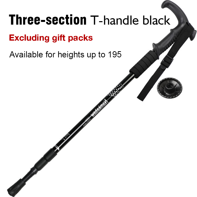 3 / 4 Section Outdoor Fold Trekking Stick for Hiking Camping Mountaineering Walking Stick Elderly Telescopic