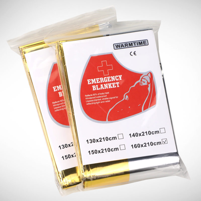 Emergency Rescue Blanket Outdoor Waterproof Keep Warm Survival Blanket Insulation Sunscreen Blanket 130/160*210CM