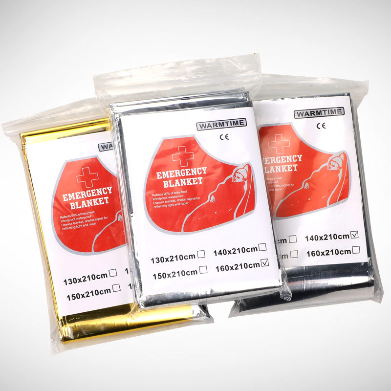 Emergency Rescue Blanket Outdoor Waterproof Keep Warm Survival Blanket Insulation Sunscreen Blanket 130/160*210CM