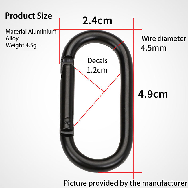 Outdoor Sports Aluminium Alloy Glossy Safety Buckle Keychain with Lock Climbing Button for Camping Hiking