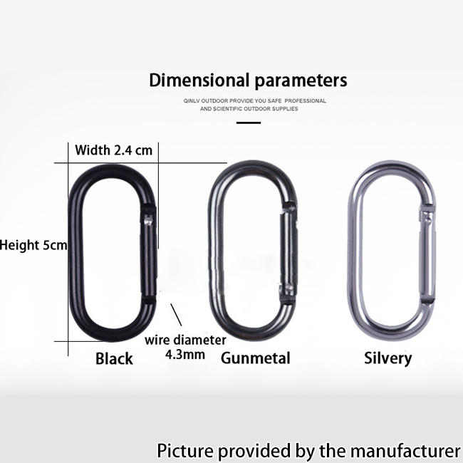 Outdoor Sports Aluminium Alloy Glossy Safety Buckle Keychain with Lock Climbing Button for Camping Hiking