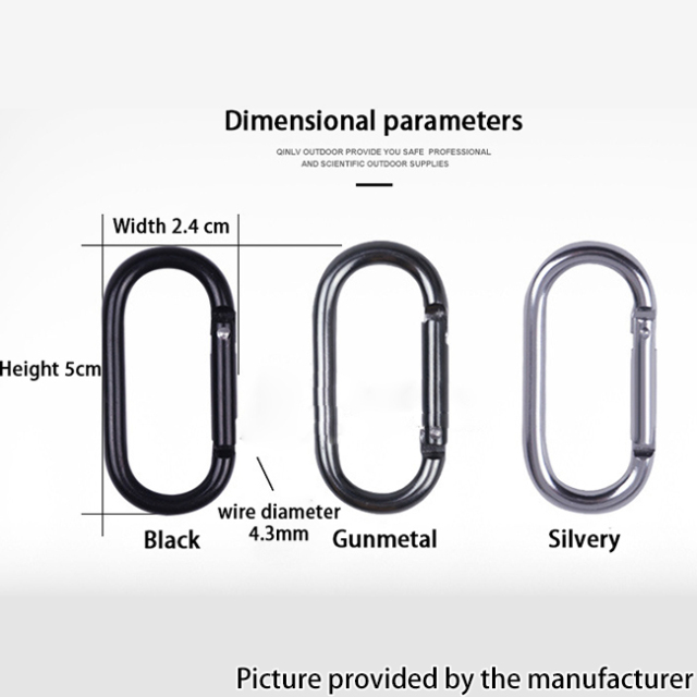 Outdoor Sports Aluminium Alloy Glossy Safety Buckle Keychain with Lock Climbing Button for Camping Hiking