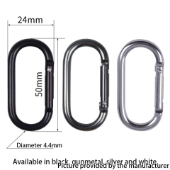 Outdoor Sports Aluminium Alloy Glossy Safety Buckle Keychain with Lock Climbing Button for Camping Hiking