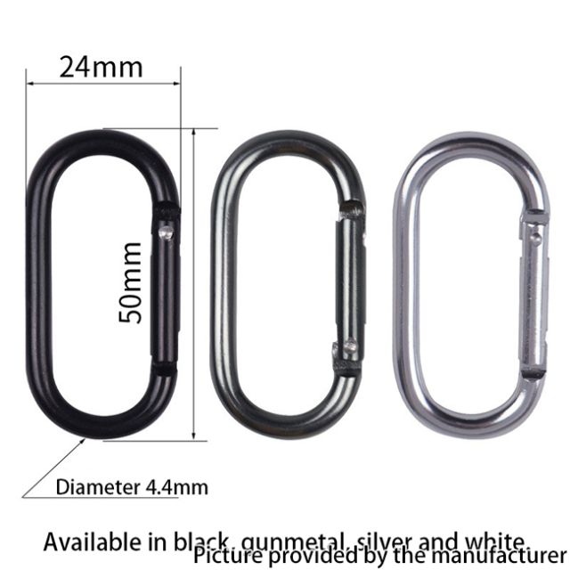 Outdoor Sports Aluminium Alloy Glossy Safety Buckle Keychain with Lock Climbing Button for Camping Hiking