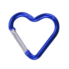 Outdoor Sports Aluminium Alloy Cordate Safety Buckle Keychain with Lock Climbing Button for Camping Hiking