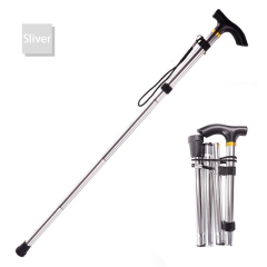 5 Section Outdoor Fold Trekking Stick for Hiking Camping Mountaineering Walking Stick Elderly Telescopic