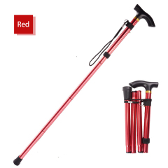 5 Section Outdoor Fold Trekking Stick for Hiking Camping Mountaineering Walking Stick Elderly Telescopic