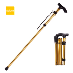 5 Section Outdoor Fold Trekking Stick for Hiking Camping Mountaineering Walking Stick Elderly Telescopic