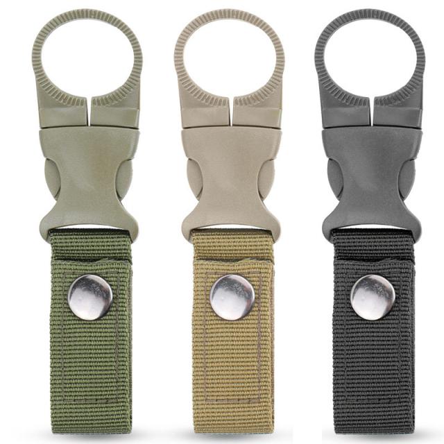 Double Webbing Buckle Hook Water Bottle Holder for Outdoor Camping  Security Escape Supplies Carabiner Belt Clip