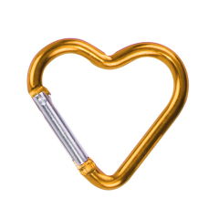 Outdoor Sports Aluminium Alloy Cordate Safety Buckle Keychain with Lock Climbing Button for Camping Hiking