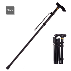 5 Section Outdoor Fold Trekking Stick for Hiking Camping Mountaineering Walking Stick Elderly Telescopic