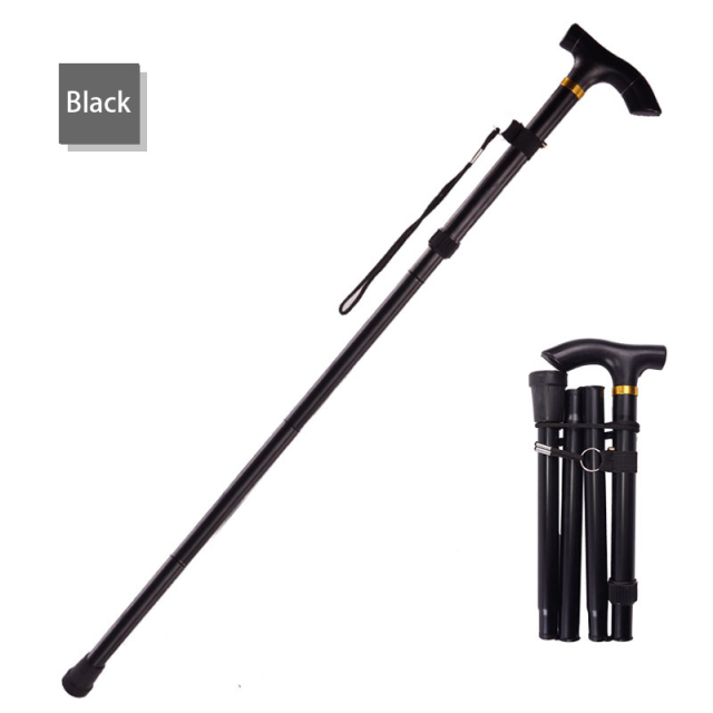 5 Section Outdoor Fold Trekking Stick for Hiking Camping Mountaineering Walking Stick Elderly Telescopic