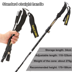 NECASIL 5 Section Outdoor Fold Trekking Stick for Hiking Camping Mountaineering Walking Stick Elderly Telescopic