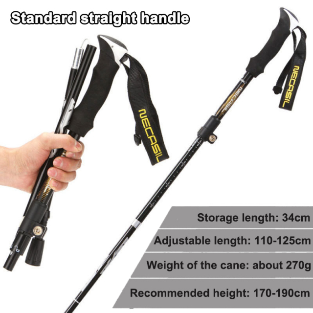 NECASIL 5 Section Outdoor Fold Trekking Stick for Hiking Camping Mountaineering Walking Stick Elderly Telescopic