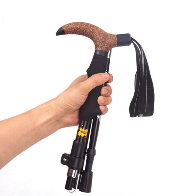 NECASIL 5 Section Outdoor Fold Trekking Stick for Hiking Camping Mountaineering Walking Stick Elderly Telescopic
