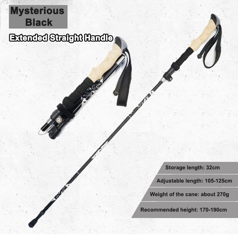 NECASIL 5 Section Outdoor Fold Trekking Stick for Hiking Camping Mountaineering Walking Stick Elderly Telescopic