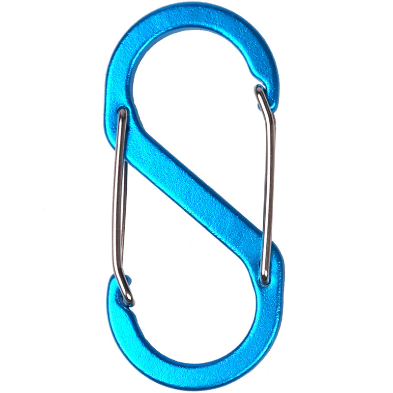 Outdoor Sports Aluminium Alloy Safety Buckle Keychain with Lock Climbing Button for Camping Hiking - S-Shape