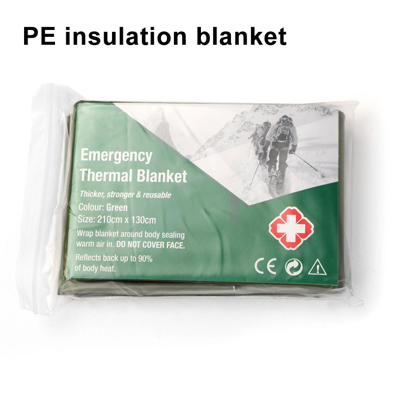 PE + Aluminium Foil Emergency Rescue Blanket Outdoor Waterproof Keep Warm Survival Blanket Insulation Sunscreen Blanket 130*210CM