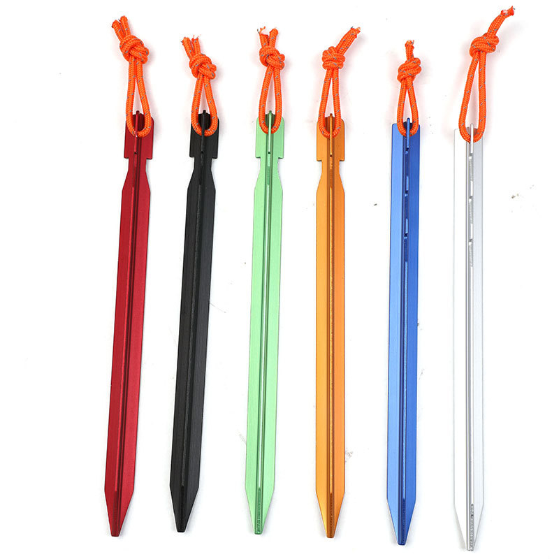Aluminium Alloy Three-pronged with Reflective Rope Tent Canopy Ground pegs  for Outdoor Camping