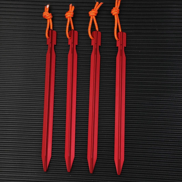 Aluminium Alloy Three-pronged with Reflective Rope Tent Canopy Ground pegs  for Outdoor Camping
