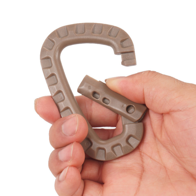 Outdoor Sports Plastics Safety Buckle Climbing Button for Camping Hiking - D Shaped