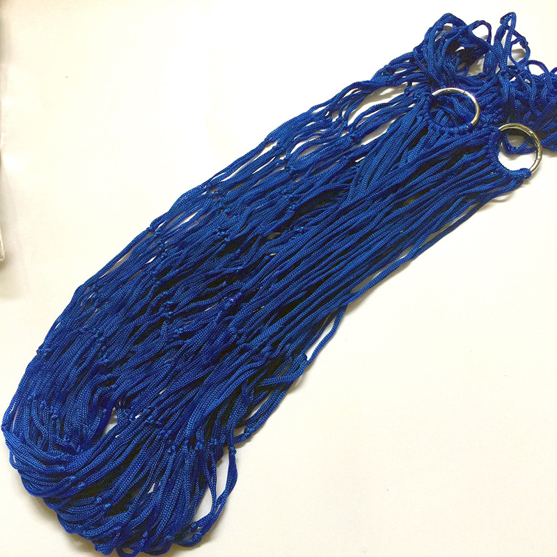 Nylon Rope Single Thicker Mesh Hammock for Balcony Yard Field Camping