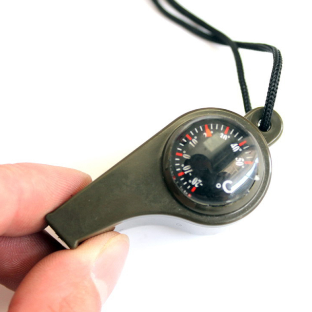 Multifunctional Wilderness Survival Compass Whistle Thermometer Accessories for Outdoor Sport