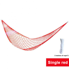Nylon Rope Single Thicker Mesh Hammock for Balcony Yard Field Camping