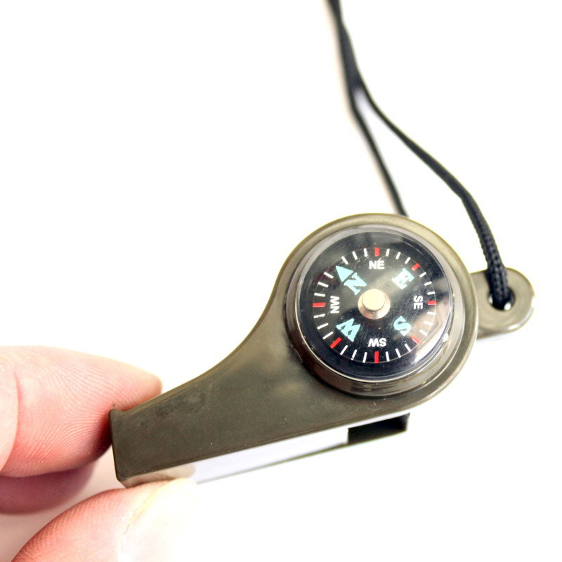 Multifunctional Wilderness Survival Compass Whistle Thermometer Accessories for Outdoor Sport