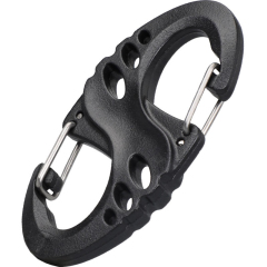 Outdoor Sports Plastic Buckle Keychain with Lock Backpack Attachment Ring Wire Spring Buckle for Camping Hiking