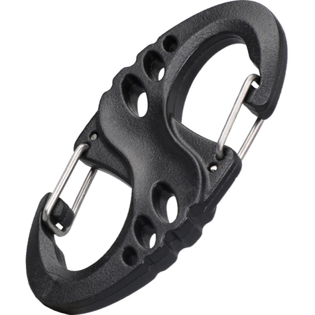 Outdoor Sports Plastic Buckle Keychain with Lock Backpack Attachment Ring Wire Spring Buckle for Camping Hiking