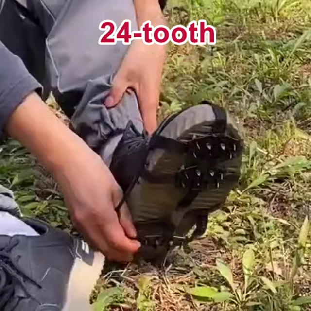 24-Toothed Anti-skate Claws Anti-fall Snow Nails Boot Shoe Cover For Outdoor Climbing Ice And Snow Road