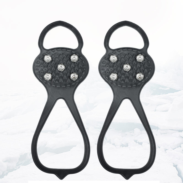 TPR 5 Toothed Anti-skate Claws Anti-fall Snow Nails Boot Shoe Cover For Outdoor Climbing Ice And Snow Road