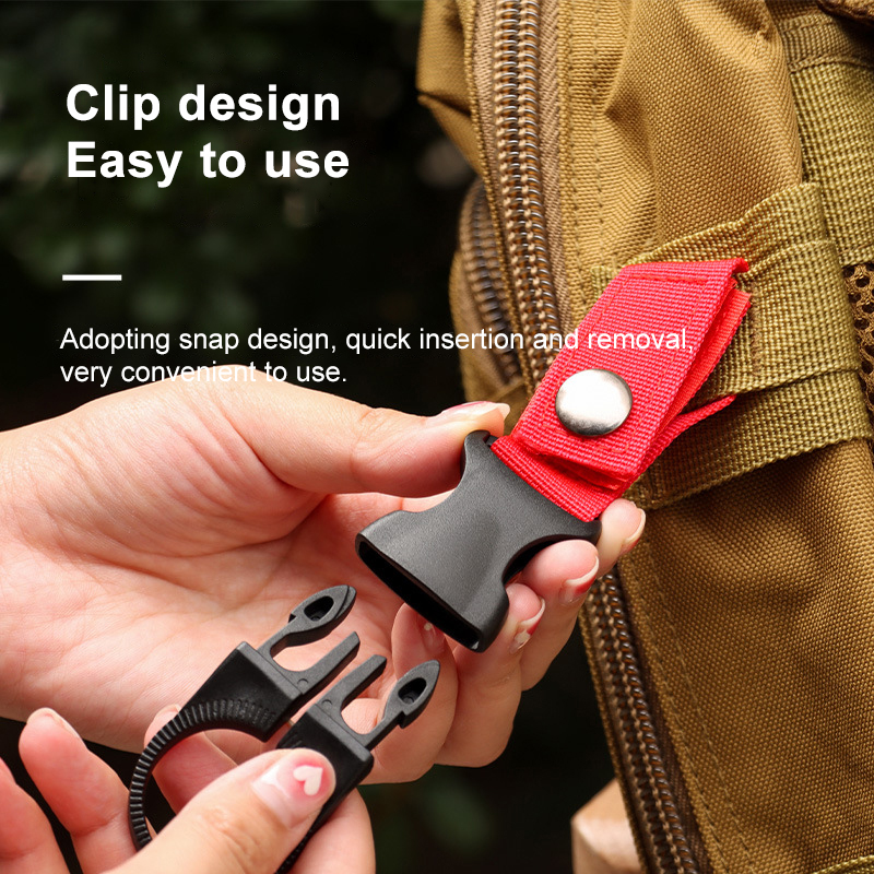 Nylon Portable Bottle Hooks Hanging Buckle Webbing Hanging Mountaineering Buckle for Camping Hiking